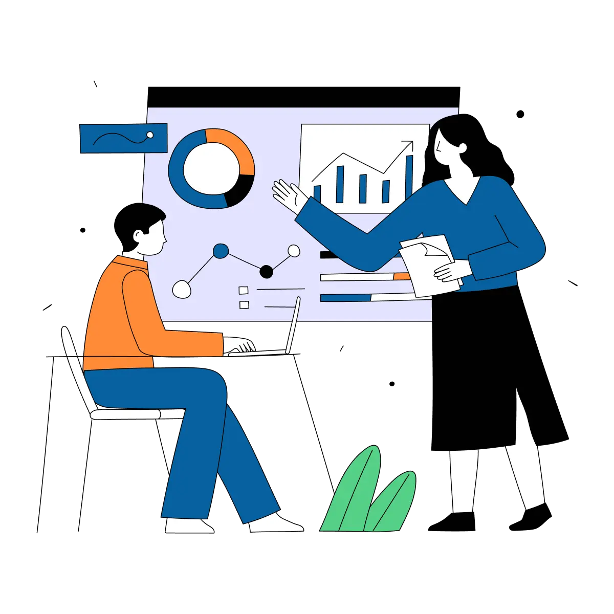 illustration de discussion sur le marché